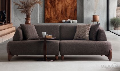 Medusa Home - Cosy Kahve Üçlü Koltuk