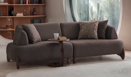Medusa Home Mobilya - Cosy Kahve Üçlü Koltuk