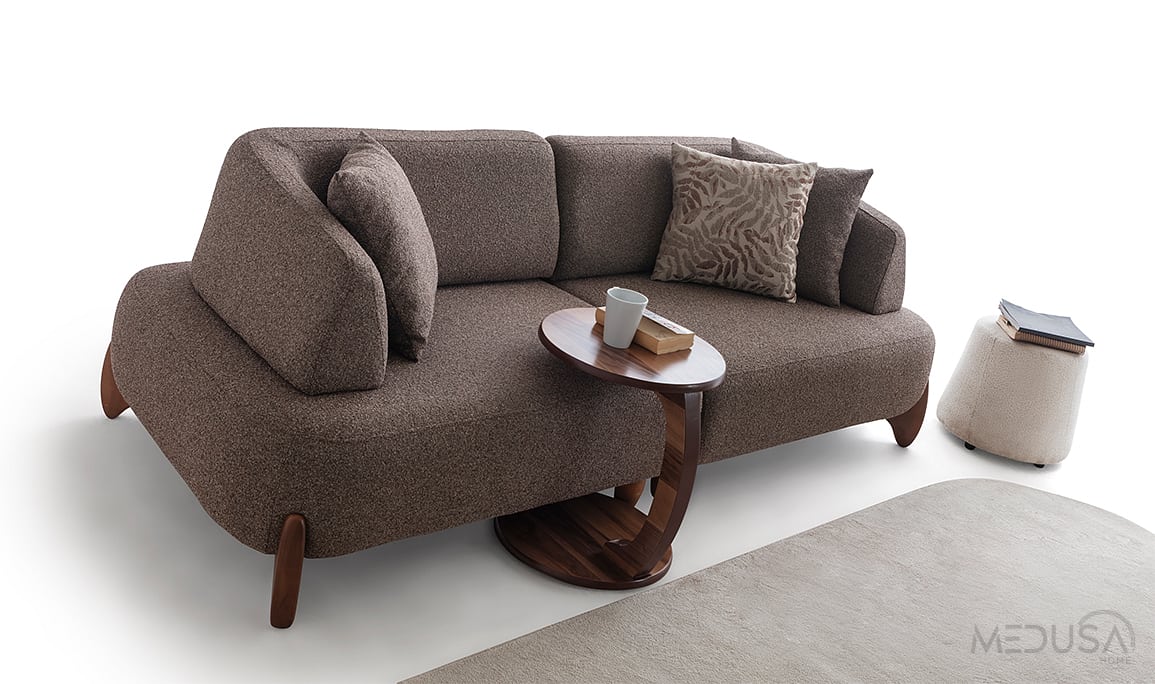 Medusa Home Mobilya - Cosy Kahve Üçlü Koltuk