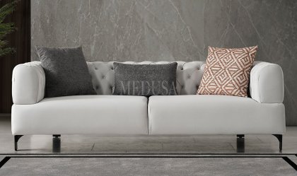 Medusa Home - Cratos Live Kapitoneli Üçlü Koltuk