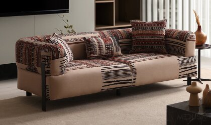 Medusa Home - Cratos Premium Desenli Üçlü Koltuk