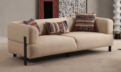 Medusa Home - Cratos Premium Düz Üçlü Koltuk