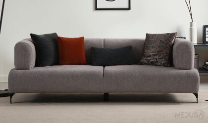 Medusa Home - Cratos Yataklı Antrasit Üçlü Koltuk