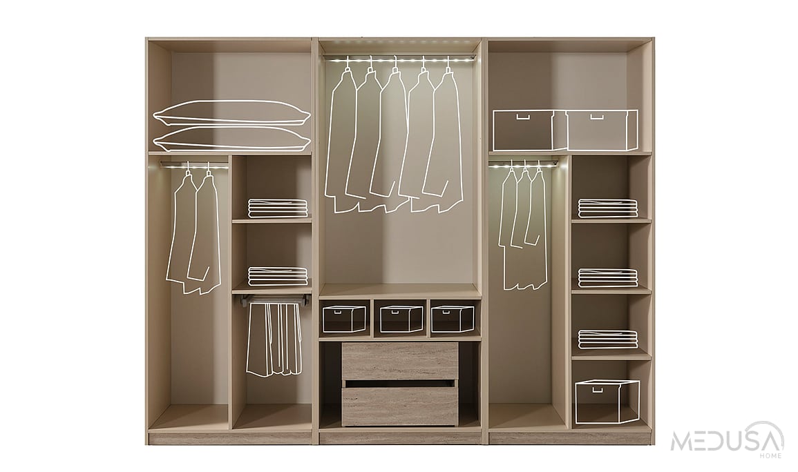Medusa Home Mobilya - Cremosa 6 Kapaklı Gardırop