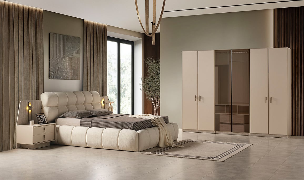 Medusa Home Mobilya - Cremosa 6 Kapaklı Yatak Odası