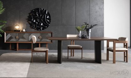 Medusa Home - Cross Ahşap Yemek Masası