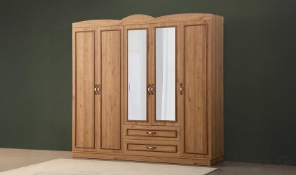 Medusa Home - Cunda Ceviz 5 Kapılı Gardırop