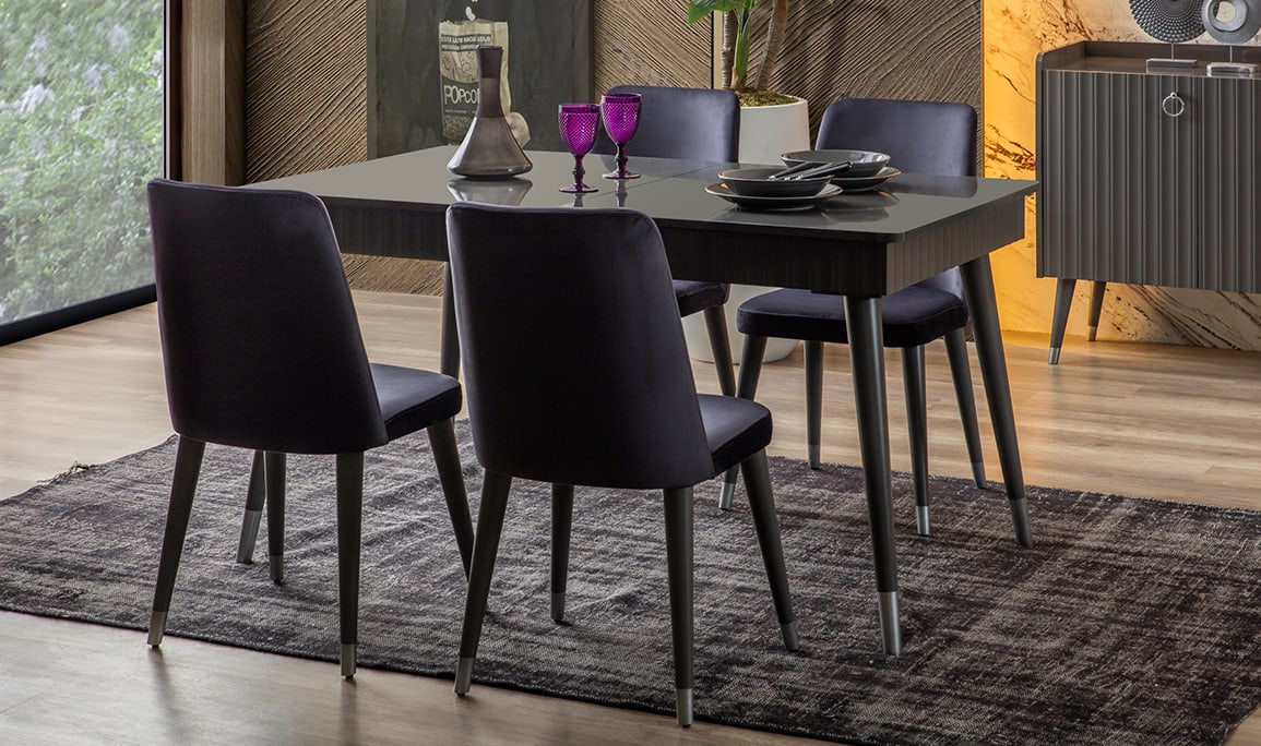 Medusa Home Mobilya - Daisy Antrasit Yemek Masası