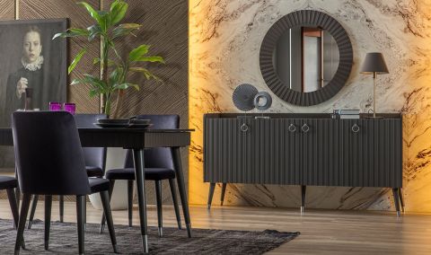 Medusa Home - Daisy Antrasit Yemek Odası