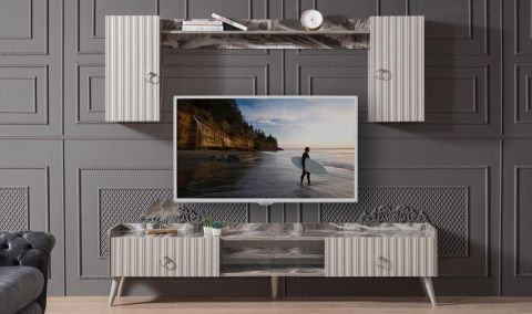 Medusa Home Mobilya - Daisy Gri Tv Ünitesi - Modern Tv Üniteleri
