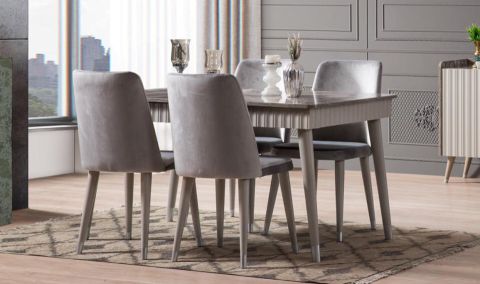 Medusa Home Mobilya - Daisy Gri Yemek Masası - Açılır Yemek Masaları