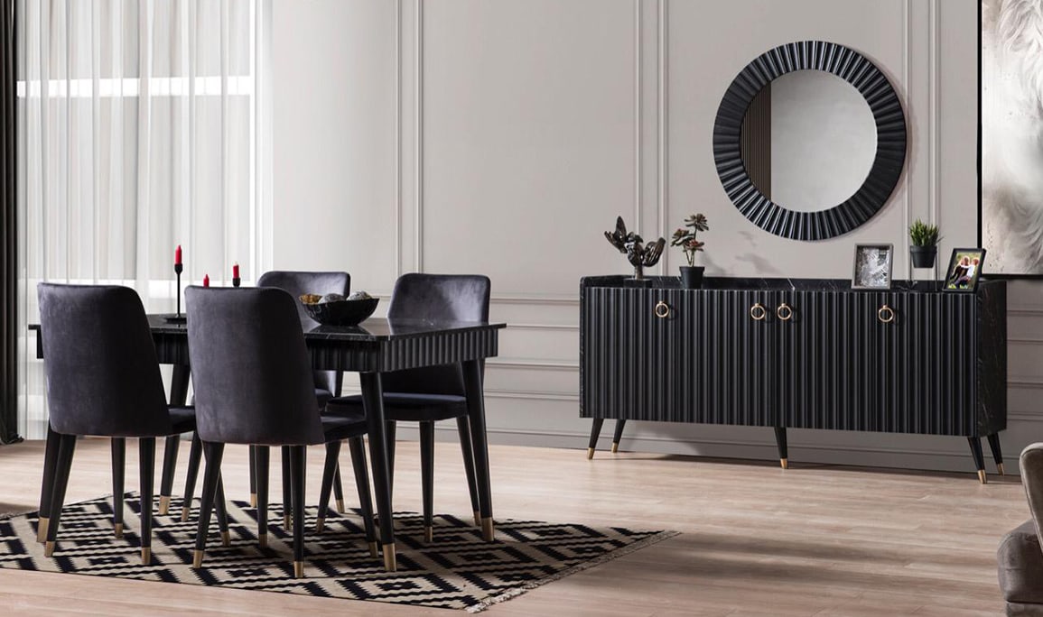 Medusa Home Mobilya - Daisy Siyah Yemek Odası