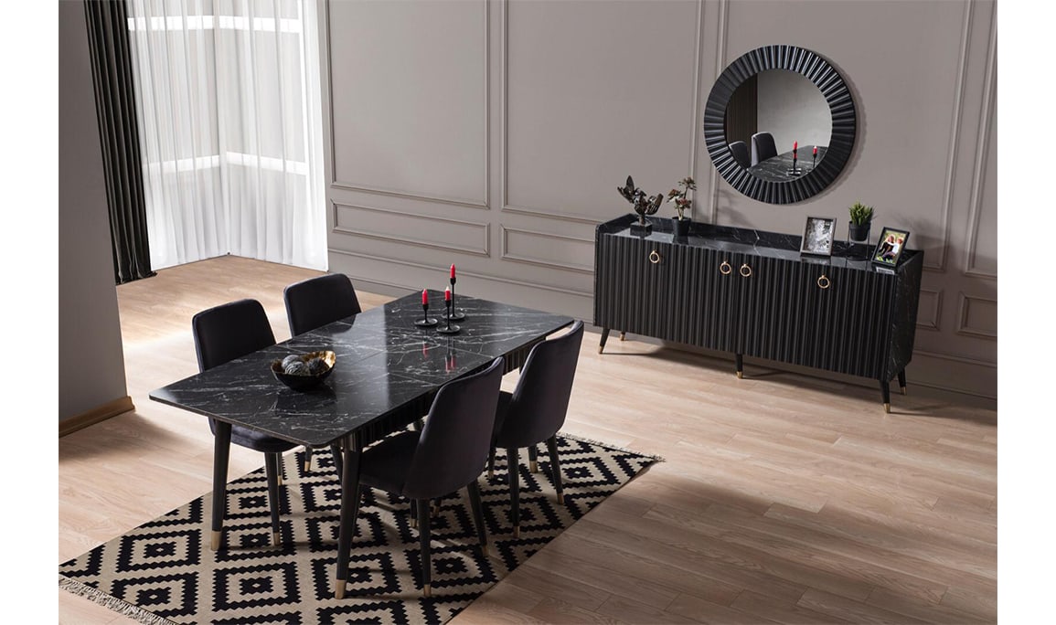 Medusa Home Mobilya - Daisy Siyah Yemek Odası