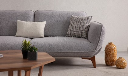 Medusa Home Mobilya - Defne Gri Üçlü Koltuk