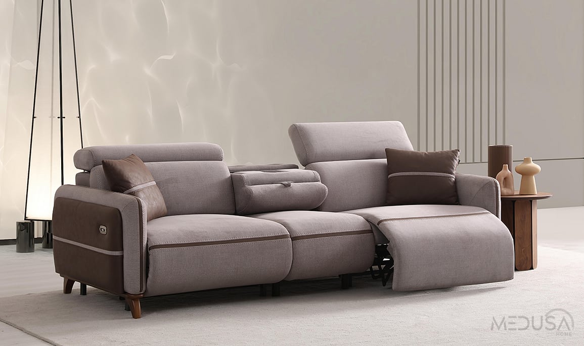 Medusa Home Mobilya - Delhi Motorlu Üçlü Koltuk (Ses Sistemli)