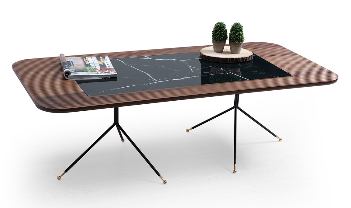 Medusa Home Mobilya - Diamond Walnut Black Orta Sehpa