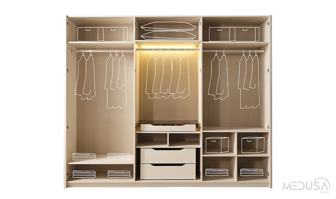 Dorio 6 Kapaklı Gardırop - Ergonomik Özelliği ve Fiyatı | Medusa Home
