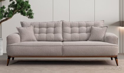 Medusa Home - Ege Açık Gri Üçlü Koltuk