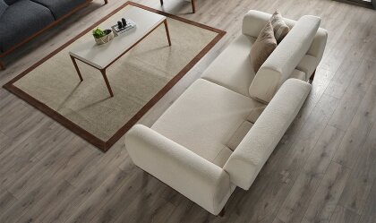 Medusa Home Mobilya - Eliah Bohem Beyaz Üçlü Koltuk