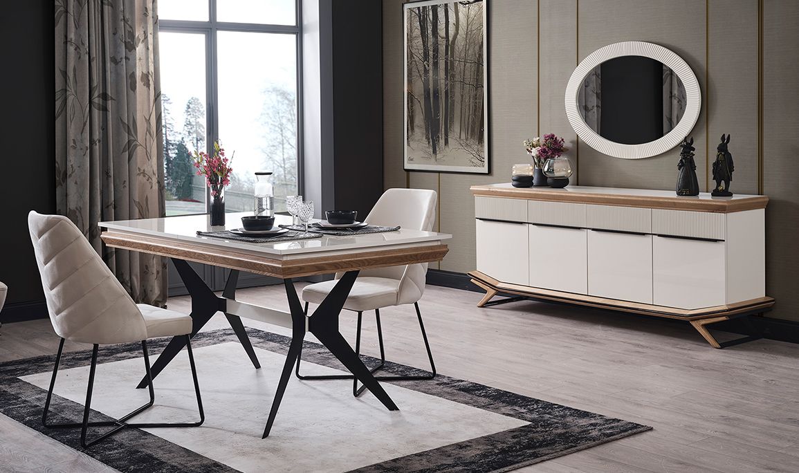 Medusa Home Mobilya - Eliza Beyaz Yemek Odası