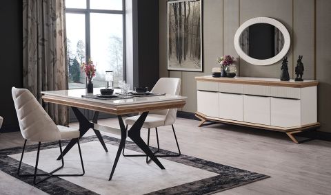 Medusa Home - Eliza Beyaz Yemek Odası