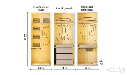 Medusa Home Mobilya - Esila 6 Kapaklı Gardırop
