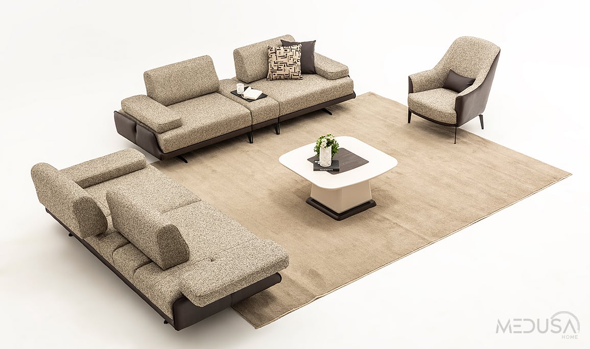 Medusa Home Mobilya - Esse Brown Modüler Koltuk Takımı