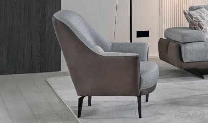 Medusa Home Mobilya - Esse Gri Nubuk Berjer