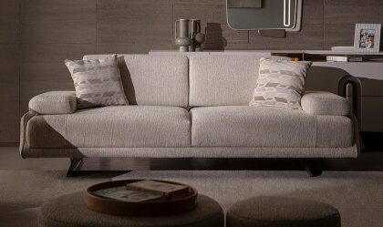 Medusa Home Mobilya - Esse Krem Üçlü Koltuk