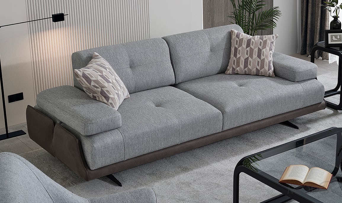 Medusa Home Mobilya - Esse Nubuk Üçlü Koltuk