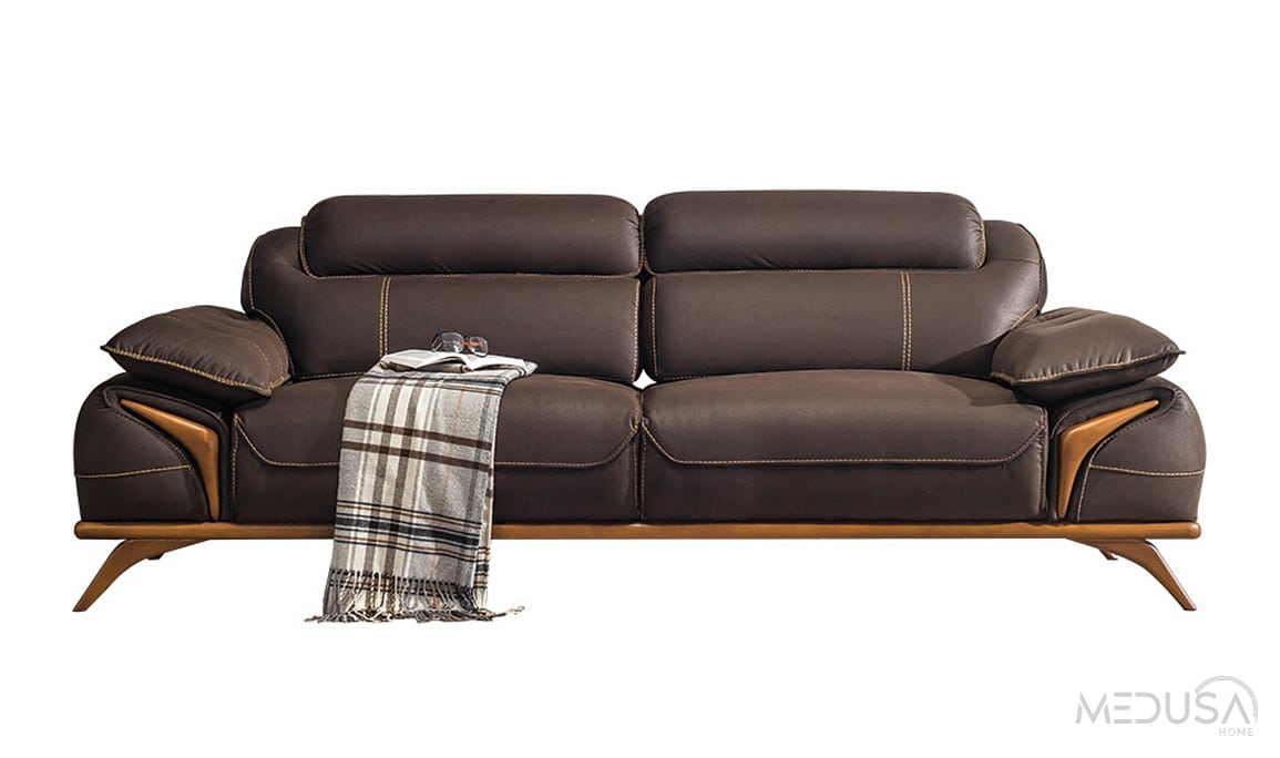 Medusa Home Mobilya - Fiesta Kahve Üçlü Koltuk