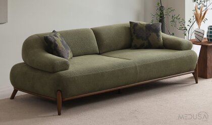 Medusa Home - Fiore Yeşil Üçlü Koltuk