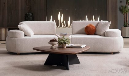 Medusa Home - Flow Sehpalı Üçlü Koltuk