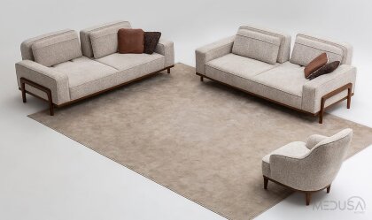 Medusa Home Mobilya - Fresco Türk Cevizi Koltuk Takımı