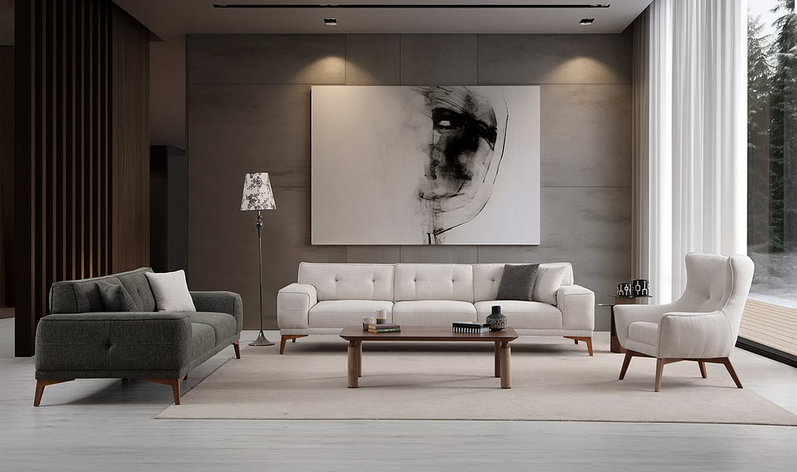Medusa Home Mobilya - Fuego Natural Koltuk Takımı