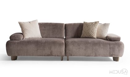 Medusa Home - Glaze Kahve Üçlü Koltuk