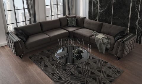 Medusa Home - Gloria Design Silver Köşe Takımı