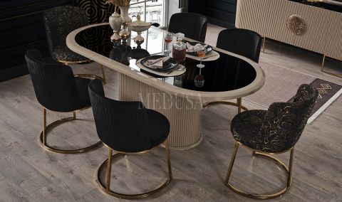 Medusa Home - Guard Capuccino Gold Yemek Masası
