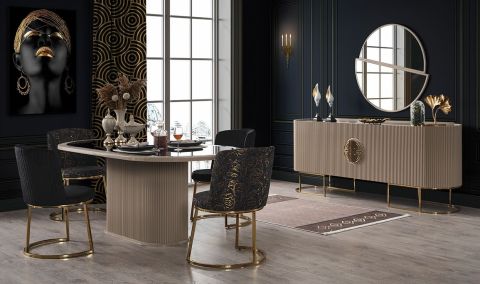 Medusa Home - Guard Capuccino Gold Yemek Odası