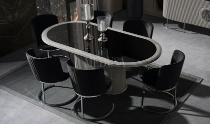 Medusa Home Mobilya - Guard Duman Gri Yemek Masası Camlı - Sabit Yemek Masaları