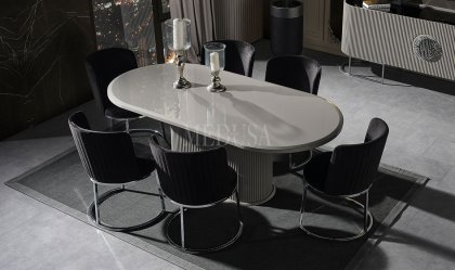 Medusa Home Mobilya - Guard Duman Gri Yemek Masası - Sabit Yemek Masaları
