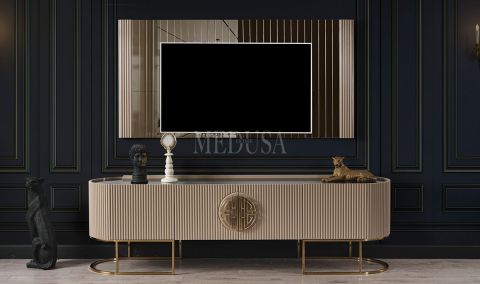 Medusa Home Mobilya - Guard Capuccino Gold Tv Ünitesi - Modern Tv Üniteleri
