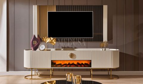 Medusa Home Mobilya - Guard Luxury Tv Ünitesi Şömineli - Modern Tv Üniteleri
