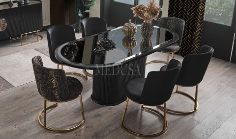 Medusa Home - Guard Siyah Gold Yemek Masası