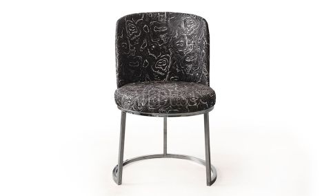 Medusa Home - Guard Siyah Silver Sandalye Desenli