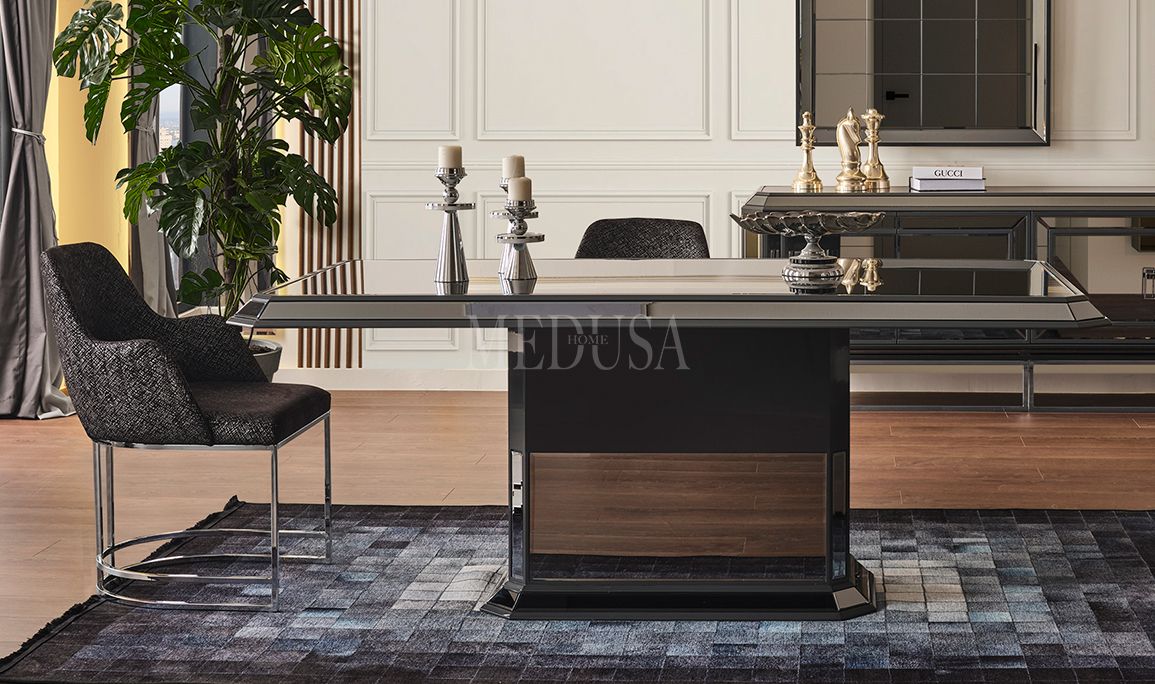 Medusa Home Mobilya - Gucci Antrasit Yemek Masası
