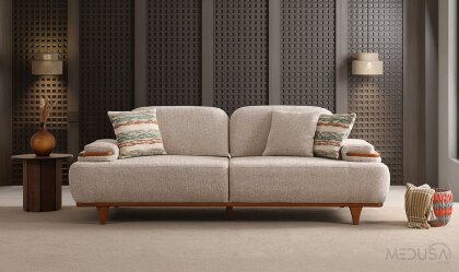 Medusa Home - Gucci Krem Üçlü Koltuk
