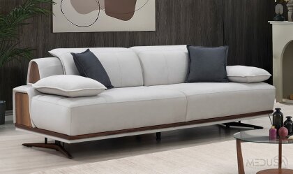 Medusa Home - Guzzi Beyaz Üçlü Koltuk