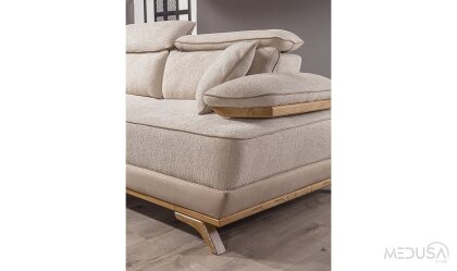 Medusa Home Mobilya - Hana Beyaz Üçlü Koltuk