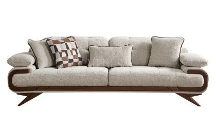 Medusa Home - Harrison Beyaz Üçlü Koltuk